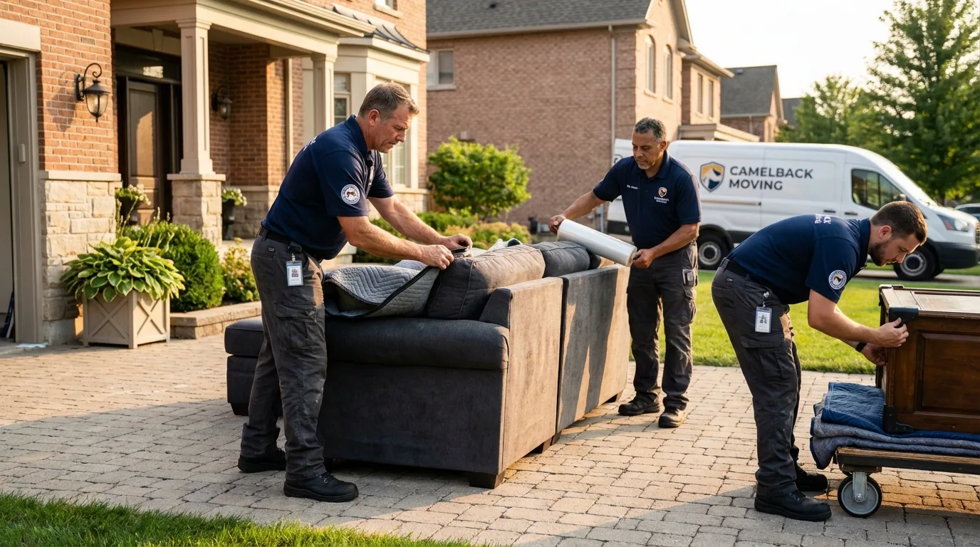 Large estate moving crew wrapping furniture in Valley Park, MO